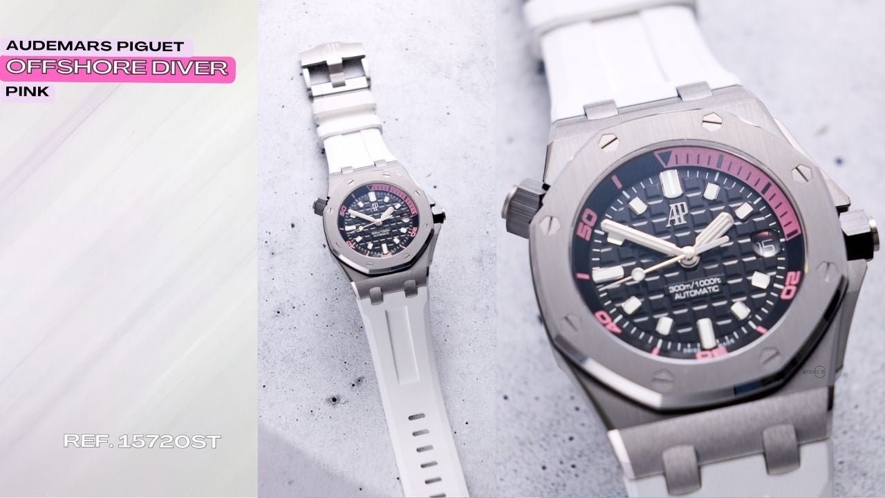 Video: Unboxing Audemars Piguet Royal Oak Offshore Diver Pink Accent 15720ST - WatchesOff5th