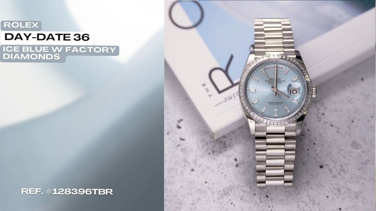 Video: Unboxing the Rolex Day-Date 36 Platinum Ice Blue Dial & Diamond Bezel 128396TBR - WatchesOff5th