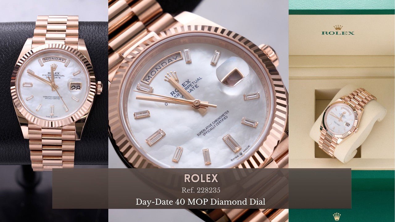 Video: Unboxing the Rolex Day-Date 40 Everose Gold Mother of Pearl 228235 - WatchesOff5th