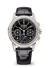 Thumbnail for Patek Philippe Grand Complications Perpetual Calendar Chronograph 41mm Platinum Lacquered Black Dial Diamond Bezel - front