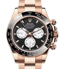 Thumbnail for Rolex Daytona Le Mans 40mm 18K Everose Gold Black Dial Cerachrom Bezel Oyster Bracelet (Ref 126525LN) - front view on a white background