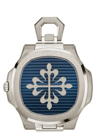 Thumbnail for Patek Philippe Nautilus 50th Anniversary Desk Clock 18K White Gold Sunburst Blue Embossed Dial - case back