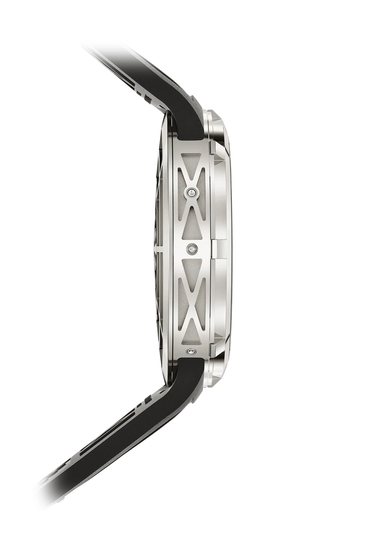Patek Philippe Grand Complications Celestial Sunrise and Sunset 47mm 18K White Gold Ref 6105G-001 - case profile with the X pattern on the case flank