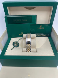 Thumbnail for Rolex Datejust 36mm Steel and Yellow Gold White Mother of Pearl Diamond Dial Diamond Bezel Jubilee Bracelet Ref 126283RBR-0009 - side view in the Rolex presentation box