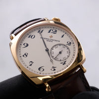 Thumbnail for Vacheron Constantin Historiques American 1921 40mm 18K Pink Gold Silver Dial 82035/000R-9359 - close-up of the silver dial and Arabic numerals