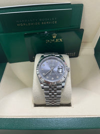 Thumbnail for Rolex Datejust 41mm Steel and White Gold Slate Diamond Dial Fluted Bezel Jubilee Bracelet (Ref 126334) - slate diamond dial front view