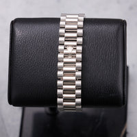 Thumbnail for Rolex Day-Date II 41mm Platinum Ice Blue Concentric Roman Dial Smooth Bezel President Bracelet (Ref 218206) - President bracelet clasp with the Rolex crown