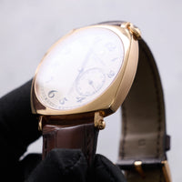 Thumbnail for Vacheron Constantin Historiques American 1921 40mm 18K Pink Gold Silver Dial 82035/000R-9359 - angled view of the cushion case toward the crown