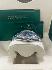 Thumbnail for Rolex Datejust 41mm Steel and White Gold Slate Diamond Dial Fluted Bezel Jubilee Bracelet (Ref 126334) - case profile showing the winding crown