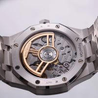 Thumbnail for Audemars Piguet Royal Oak Selfwinding 41mm 18K White Gold Smoked Blue Dial Fixed Bezel Ref 15510BC.OO.1320BC.04 - display caseback
