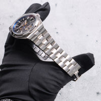 Thumbnail for Vacheron Constantin Overseas Tourbillon Skeleton 42.5mm Titanium Skeleton Dial 6000V/210T-B935 - titanium bracelet, held in hand