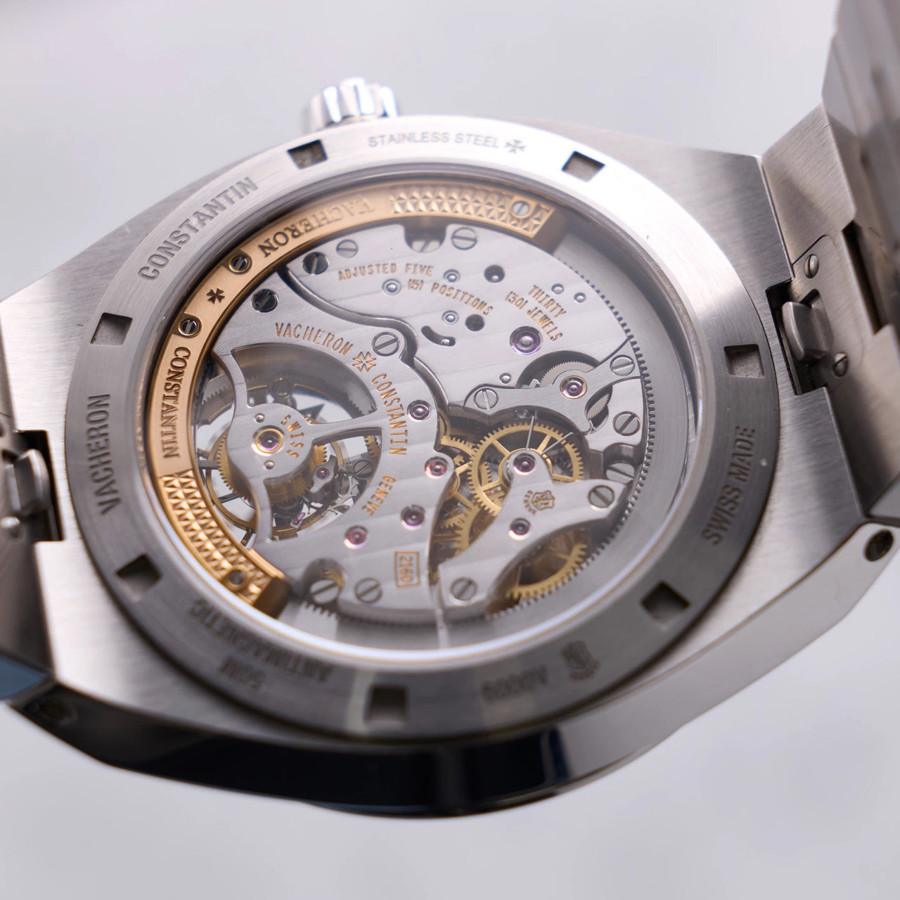 Vacheron Constantin Overseas Tourbillon 42.5mm Stainless Steel Blue Dial (Ref 6000V/110A-B544) - calibre 2160 movement through the caseback