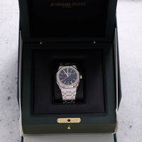 Thumbnail for Audemars Piguet Royal Oak Selfwinding 41mm 18K White Gold Smoked Blue Dial Fixed Bezel Ref 15510BC.OO.1320BC.04 - in Audemars Piguet presentation box