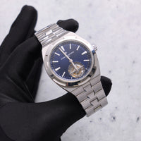 Thumbnail for Vacheron Constantin Overseas Tourbillon 42.5mm Stainless Steel Blue Dial (Ref 6000V/110A-B544) - held in hand