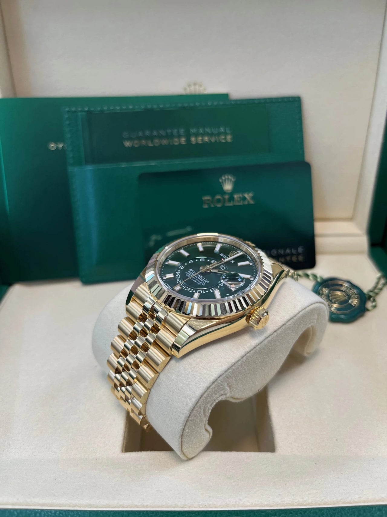Rolex Sky-Dweller Yellow Gold 42mm Bright Green Dial | 336938