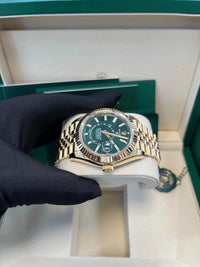 Thumbnail for 2025 New Release Rolex Sky - Dweller Yellow Gold 42mm – Bright Green Dial (Ref. 336938) - WatchesOff5thWatch