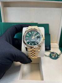 Thumbnail for 2025 New Release Rolex Sky - Dweller Yellow Gold 42mm – Bright Green Dial (Ref. 336938) - WatchesOff5thWatch