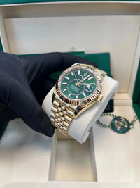 Thumbnail for 2025 New Release Rolex Sky - Dweller Yellow Gold 42mm – Bright Green Dial (Ref. 336938) - WatchesOff5thWatch