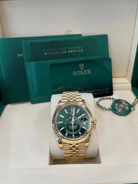 Thumbnail for 2025 New Release Rolex Sky - Dweller Yellow Gold 42mm – Bright Green Dial (Ref. 336938) - WatchesOff5thWatch