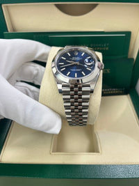 Thumbnail for Rolex Datejust 41/ Stainless Steel/ Blue Index Dial/ Smooth Bezel/ Jubilee Bracelet (Ref# 126300)