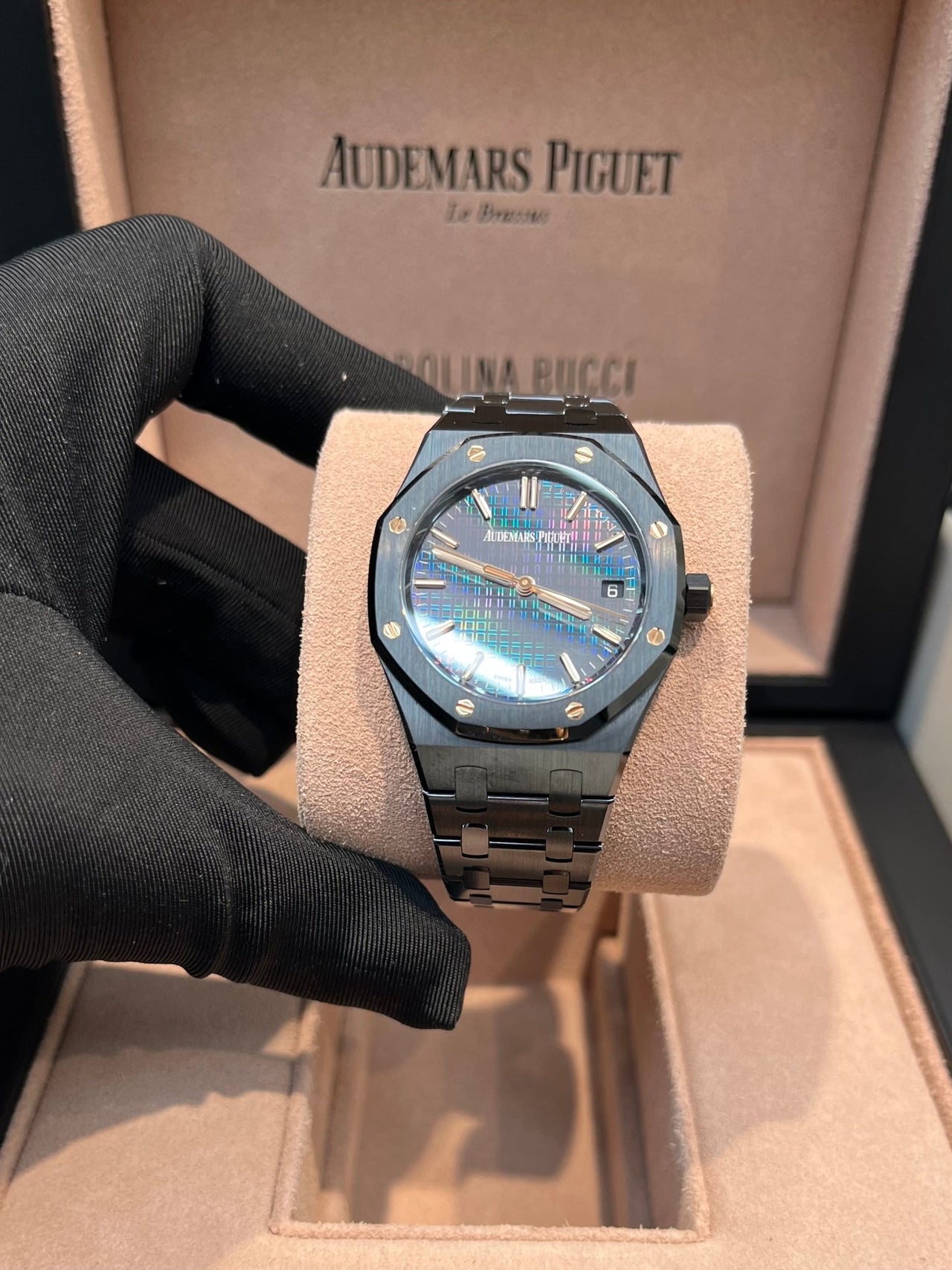 Audemars Piguet Royal Oak Black Ceramic Rainbow Dial Limited Edition 77350CE.OO.1266CE.02.A - WatchesOff5thWatch