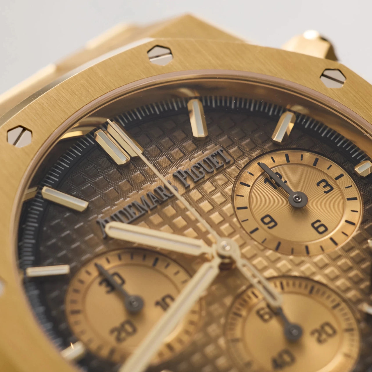 Audemars Piguet Royal Oak Chronograph Yellow Gold Smoked Champagne dial 26240BA.OO.1320BA.02 - WatchesOff5thWatch