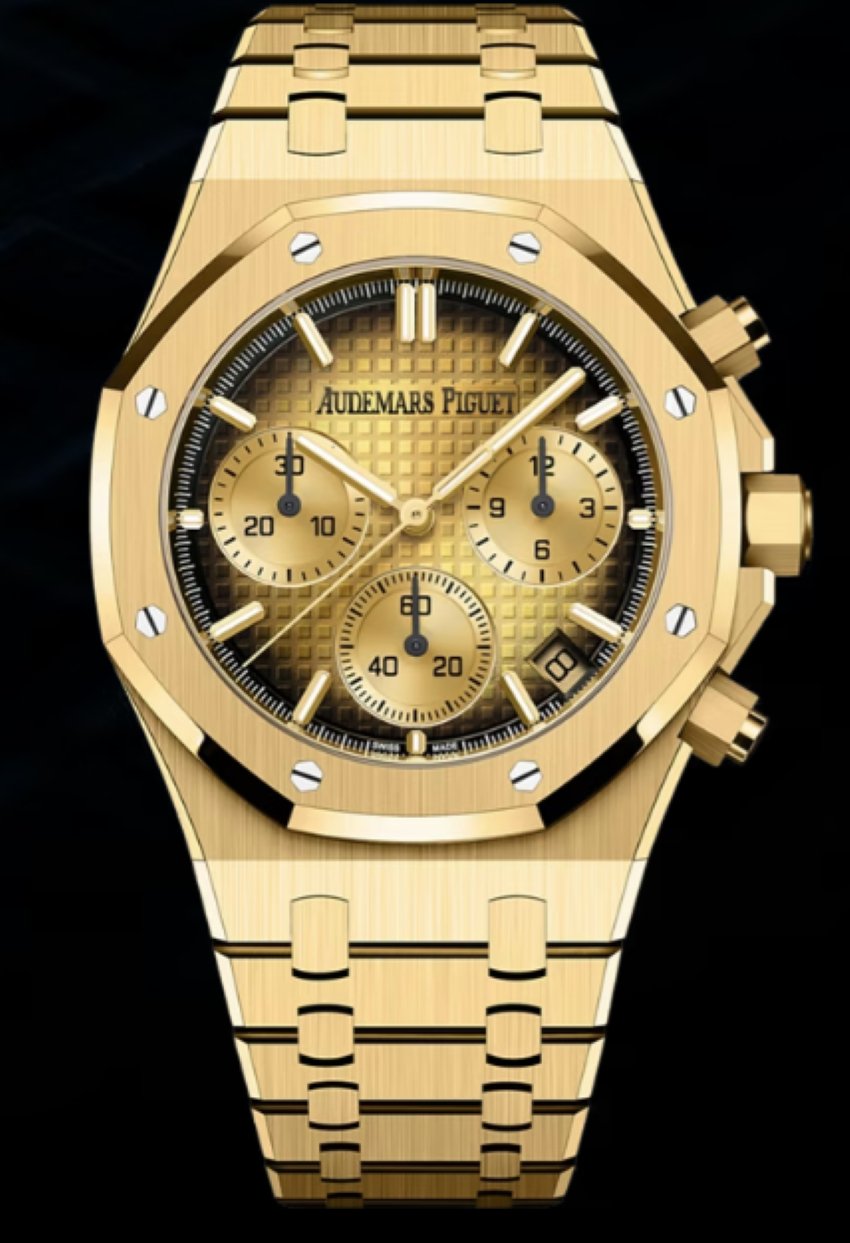 Audemars Piguet Royal Oak Chronograph Yellow Gold Smoked Champagne dial 26240BA.OO.1320BA.02 - WatchesOff5thWatch