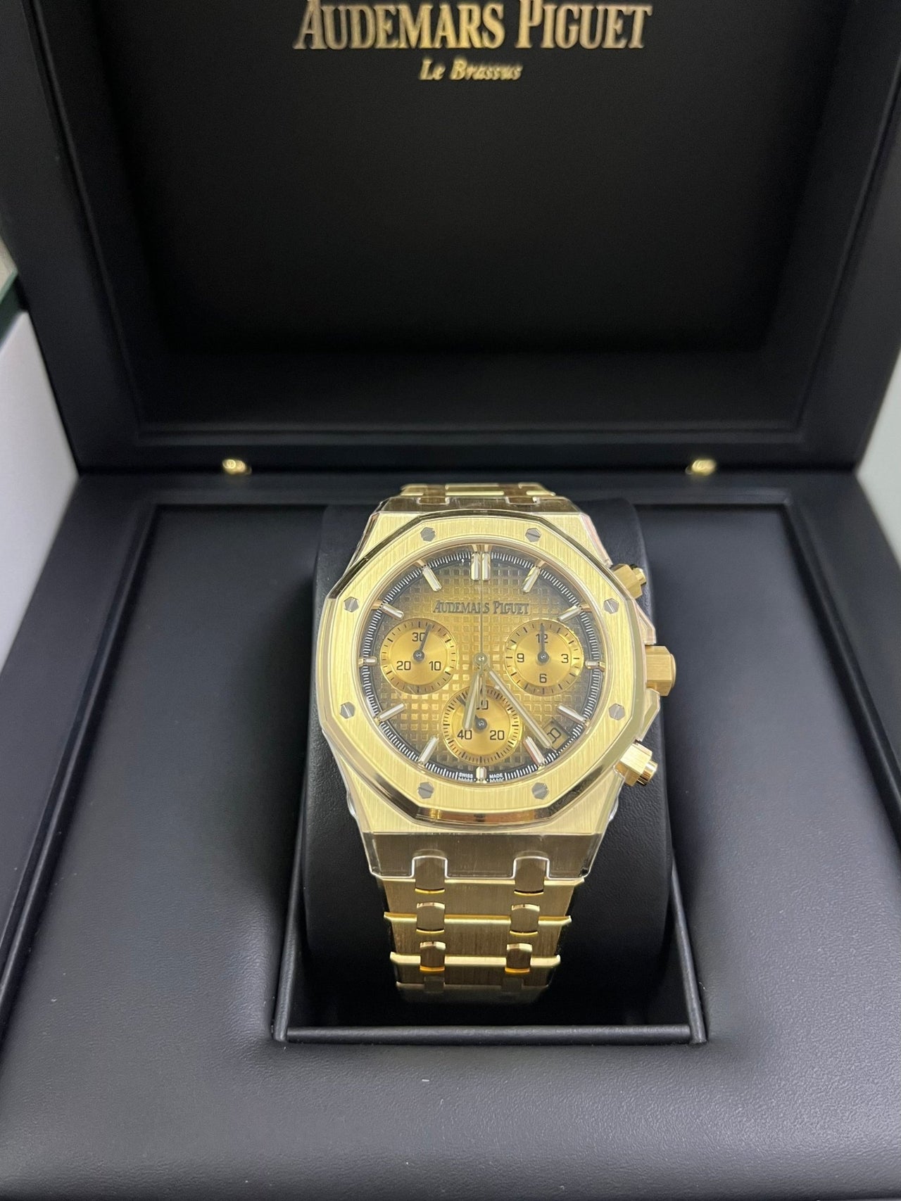 Audemars Piguet Royal Oak Chronograph Yellow Gold Smoked Champagne dial 26240BA.OO.1320BA.02 - WatchesOff5thWatch