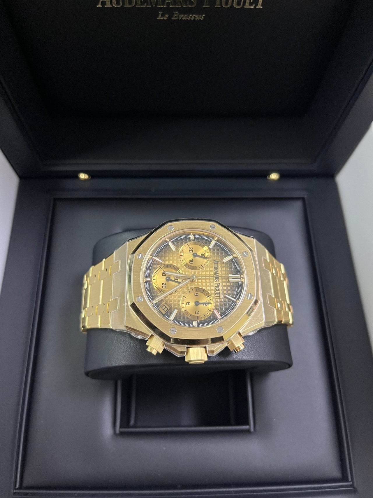 Audemars Piguet Royal Oak Chronograph Yellow Gold Smoked Champagne dial 26240BA.OO.1320BA.02 - WatchesOff5thWatch