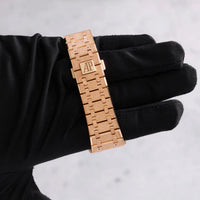 Thumbnail for Audemars Piguet Royal Oak Double Balance Wheel Openworked 41mm Frosted 18K Pink Gold Slate Grey Dial Rainbow Bezel (Ref 15412OR.YG.1224OR.01-B) - WatchesOff5thWatch