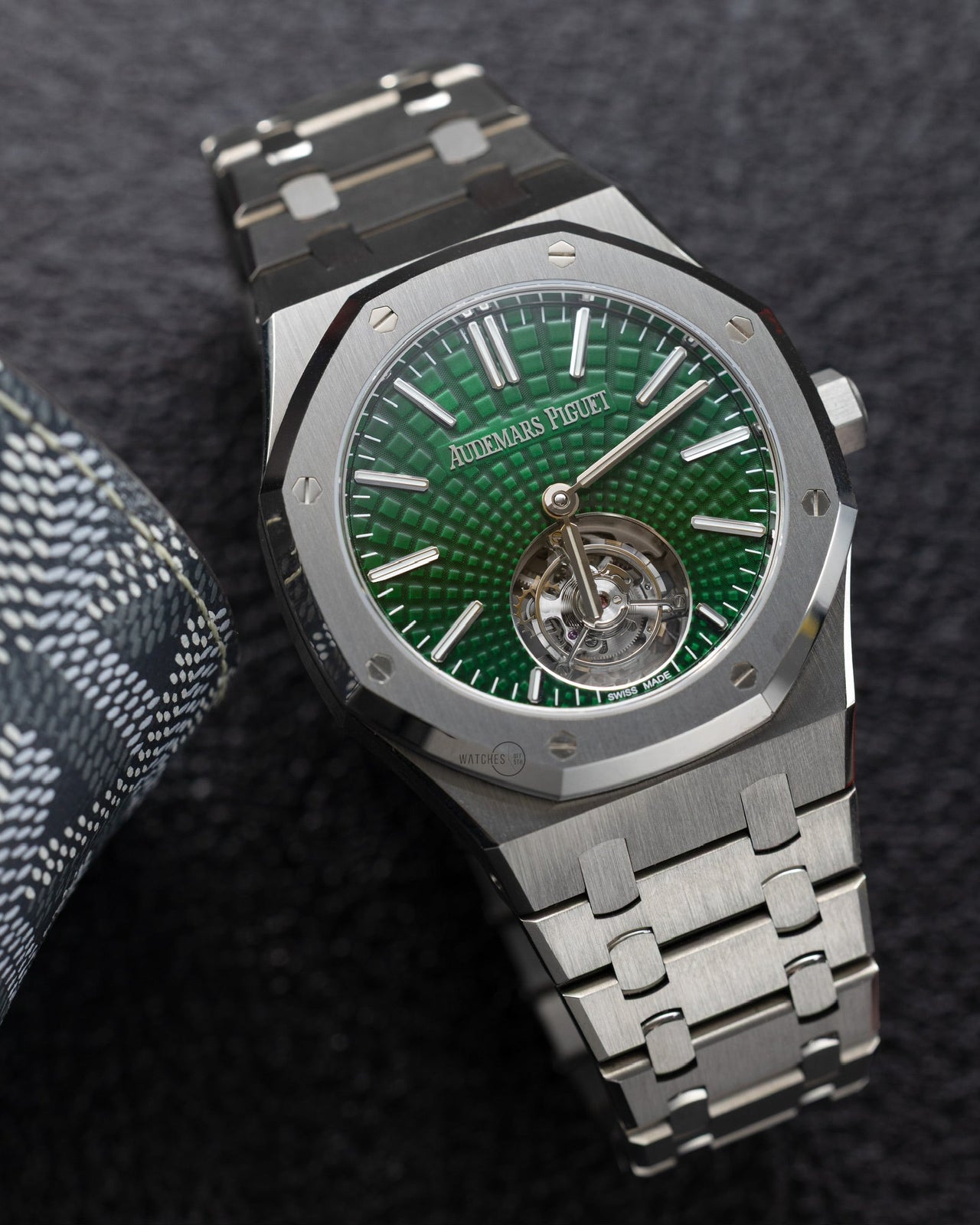 Audemars Piguet Royal Oak Flying Tourbillon Titanium Green Dial - WatchesOff5thWatch