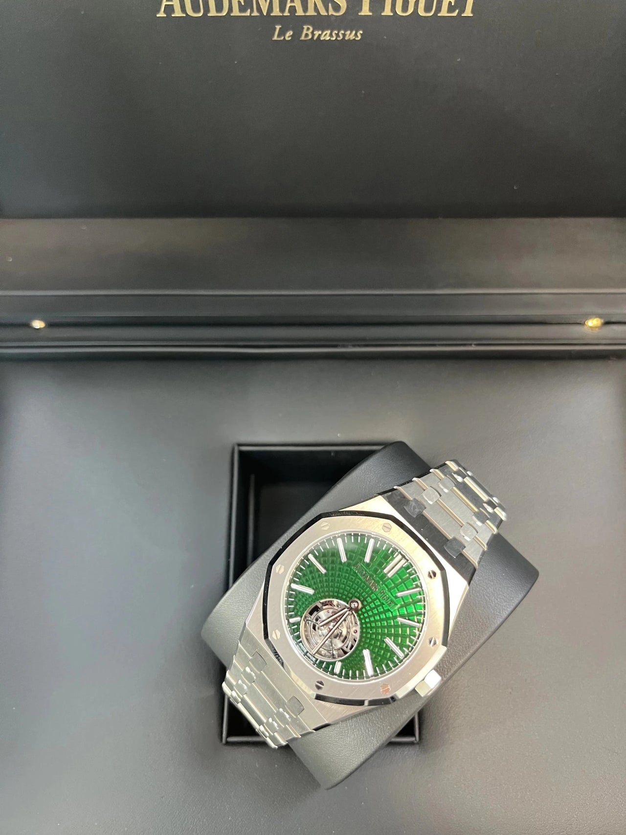 Audemars Piguet Royal Oak Flying Tourbillon Titanium Green Dial (Ref 26534TI.OO.1220TI.01) - WatchesOff5thWatch