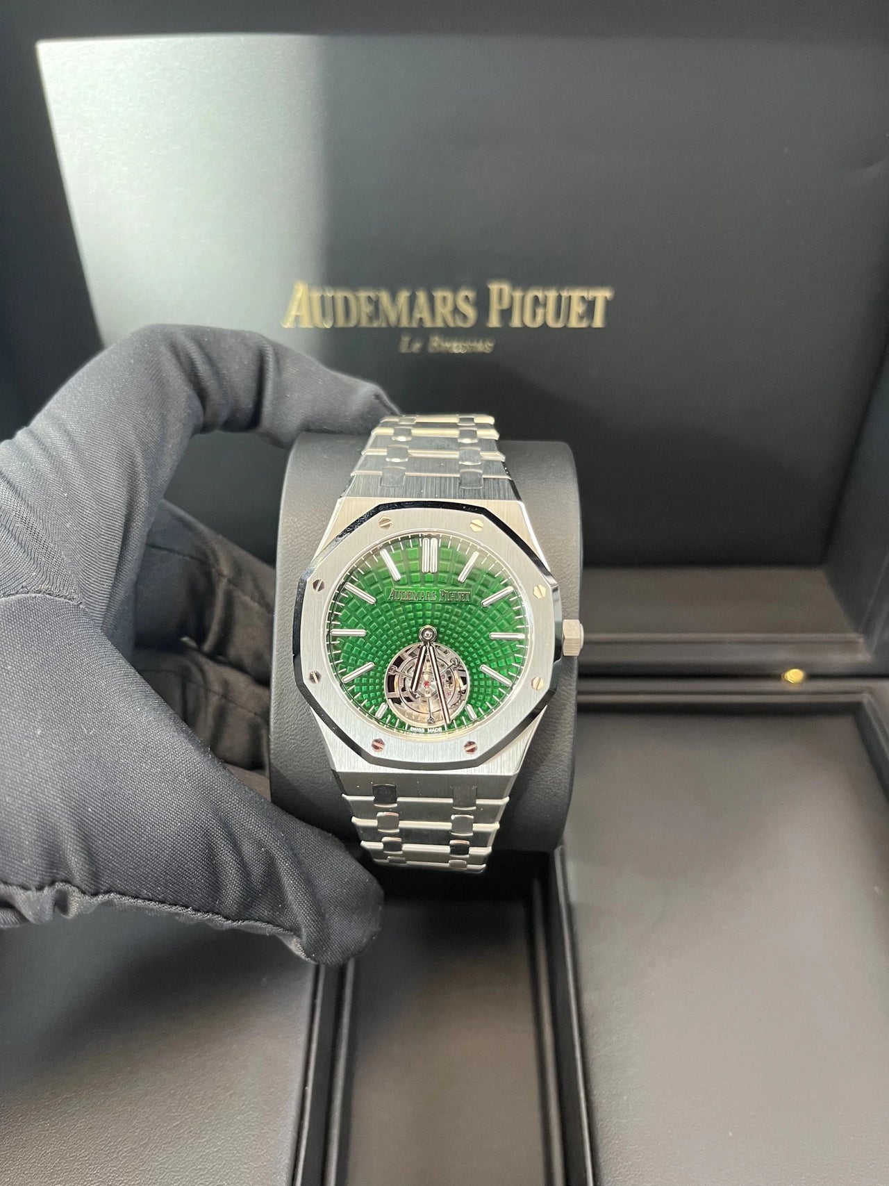 Audemars Piguet Royal Oak Flying Tourbillon Titanium Green Dial (Ref 26534TI.OO.1220TI.01) - WatchesOff5thWatch