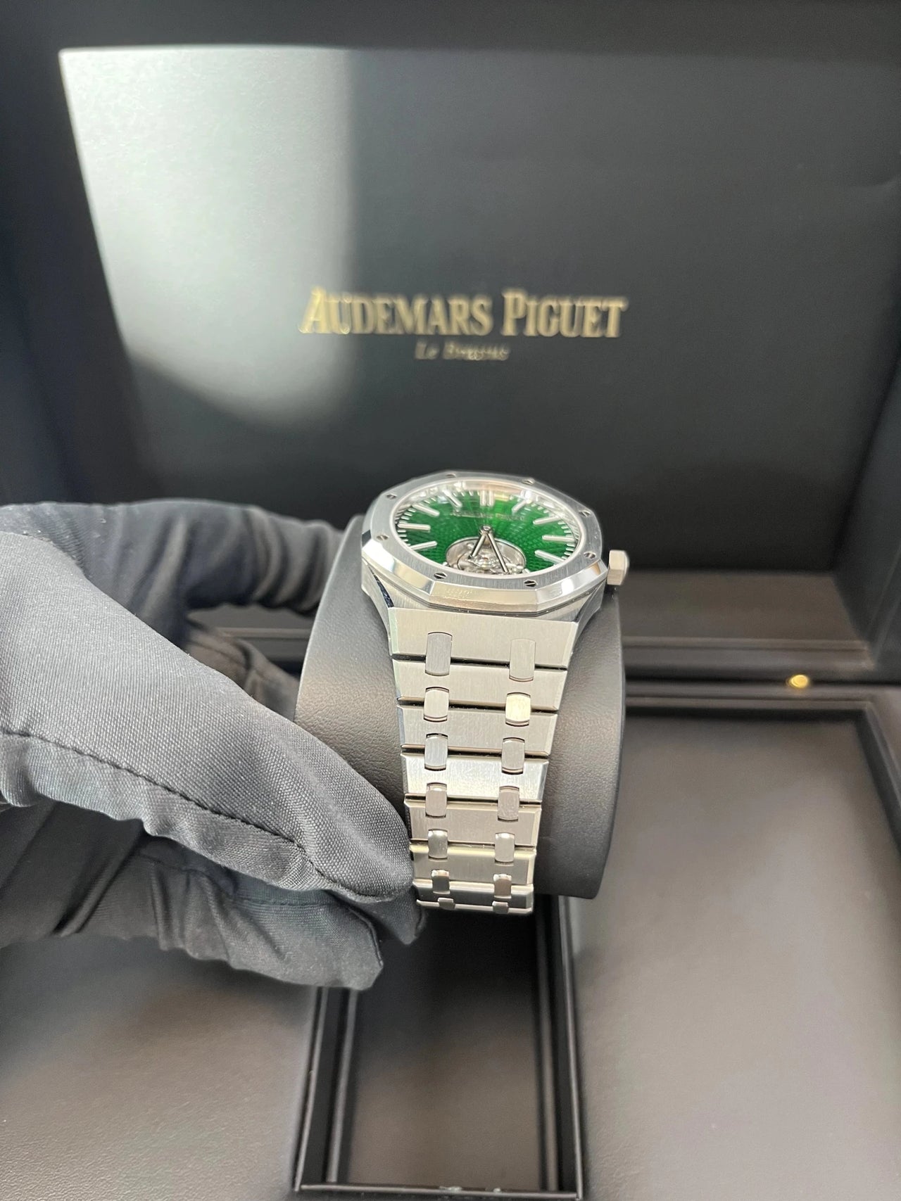 Audemars Piguet Royal Oak Flying Tourbillon Titanium Green Dial (Ref 26534TI.OO.1220TI.01) - WatchesOff5thWatch