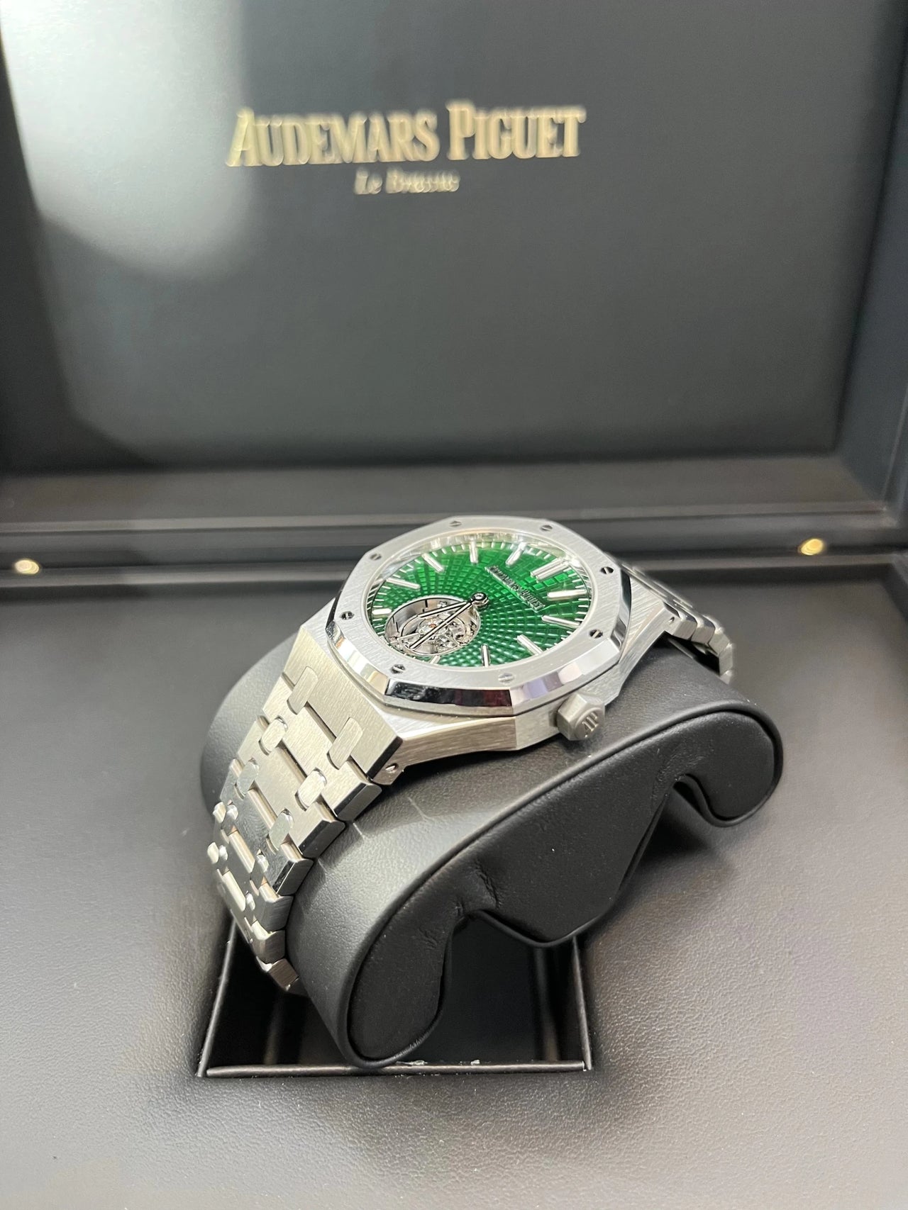 Audemars Piguet Royal Oak Flying Tourbillon Titanium Green Dial (Ref 26534TI.OO.1220TI.01) - WatchesOff5thWatch