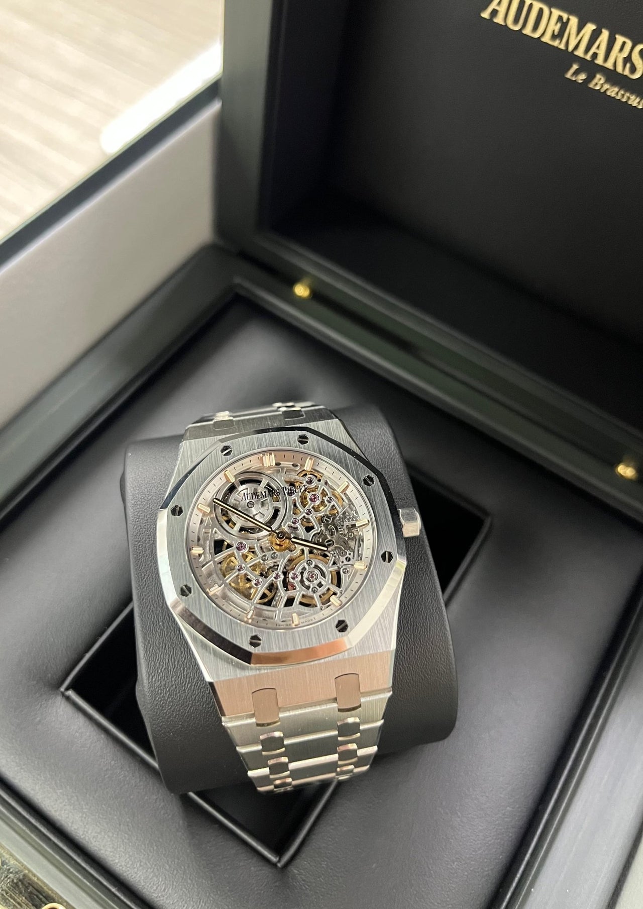 Audemars Piguet Royal Oak Jumbo "Jumbo" Extra - Thin Squelette "50TH ANNIVERSARY" Ref. 16204ST.OO.1240ST.01 - WatchesOff5th