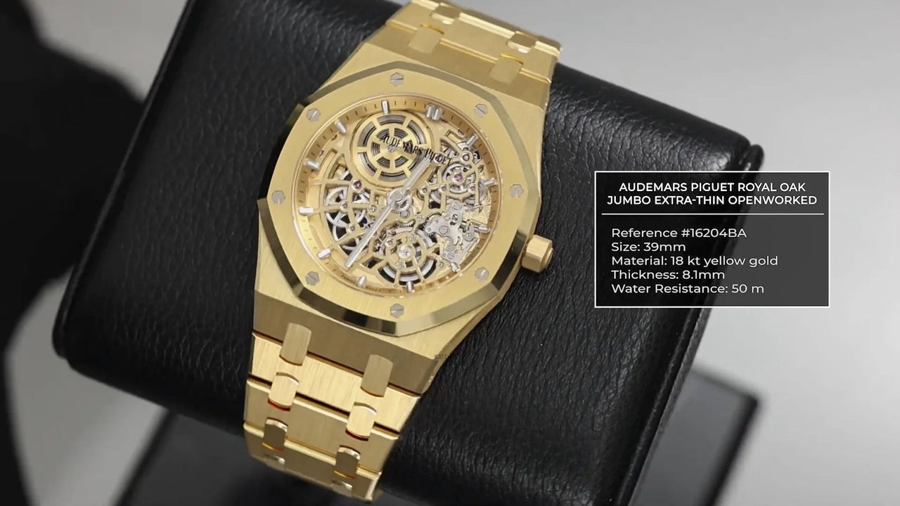 Audemars Piguet Royal Oak Jumbo Openworked Yellow Gold 16204BA - WatchesOff5thWatch