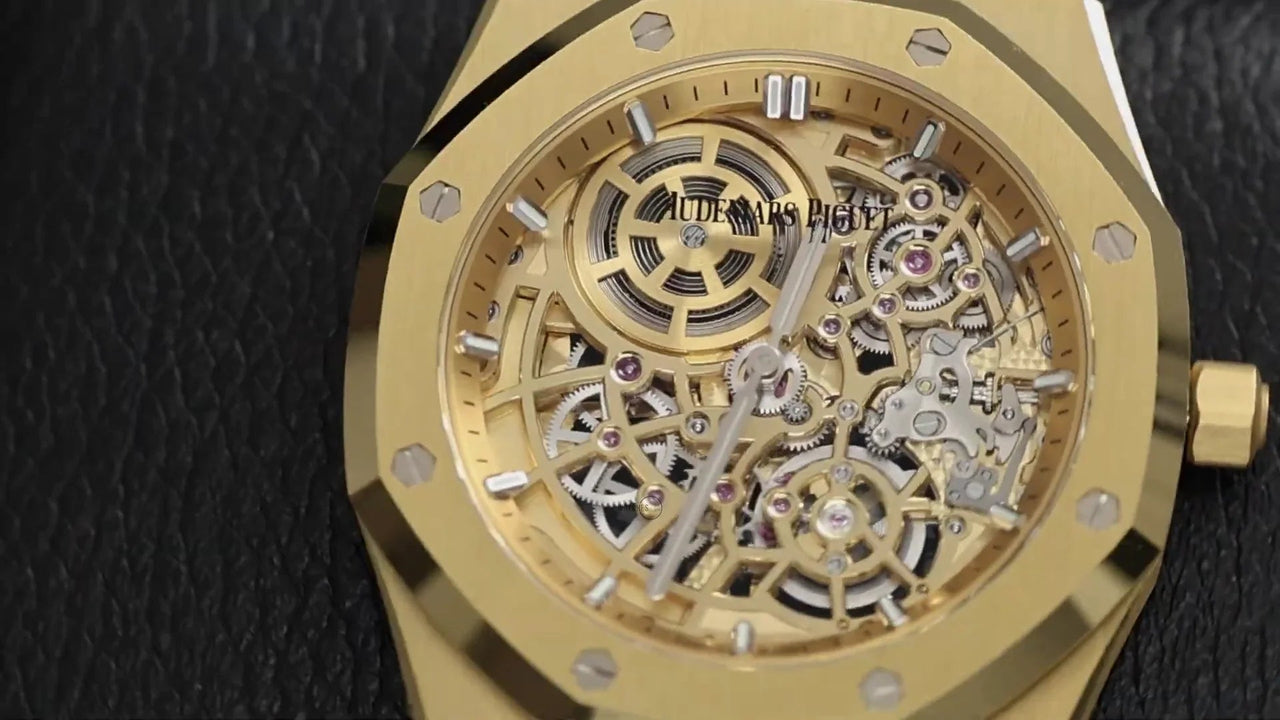 Audemars Piguet Royal Oak Jumbo Openworked Yellow Gold 16204BA - WatchesOff5thWatch