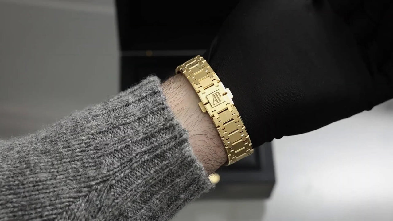 Audemars Piguet Royal Oak Jumbo Openworked Yellow Gold 16204BA - WatchesOff5thWatch