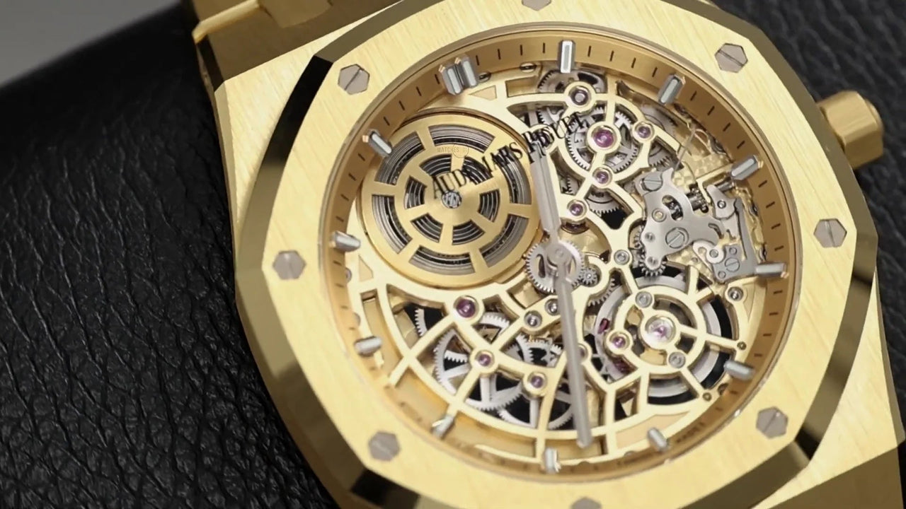 Audemars Piguet Royal Oak Jumbo Openworked Yellow Gold 16204BA - WatchesOff5thWatch