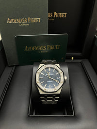 Thumbnail for Audemars Piguet Royal Oak Lady Diamond Bezel Blue Dial 37mm 15451ST.ZZ.1256ST.03 - WatchesOff5th