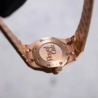 Thumbnail for Audemars Piguet Royal Oak Mini Quartz 23mm 18K Pink Gold Black Onyx Diamond Dial Fixed Bezel (Ref 67630OR.OO.1312OR.01-B) - WatchesOff5thWatch