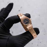 Thumbnail for Audemars Piguet Royal Oak Mini Quartz 23mm 18K Pink Gold Black Onyx Diamond Dial Fixed Bezel (Ref 67630OR.OO.1312OR.01-B) - WatchesOff5thWatch