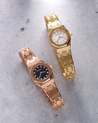 Thumbnail for Audemars Piguet Royal Oak Mini Quartz 23mm 18K Pink Gold Black Onyx Diamond Dial Fixed Bezel (Ref 67630OR.OO.1312OR.01-B) - WatchesOff5thWatch
