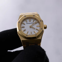 Thumbnail for Audemars Piguet Royal Oak Mini Quartz 23mm 18K Yellow Gold White Mother of Pearl Dial (Ref 67630BA.OO.1312BA.03) - WatchesOff5thWatch
