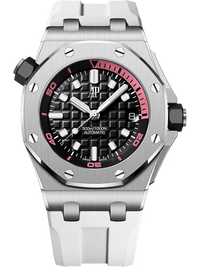 Thumbnail for Audemars Piguet Royal Oak Offshore Diver 42mm Stainless Steel Black Pink Dial Fixed Bezel (Ref 15720ST.OO.A010CA.01) - WatchesOff5thWatch