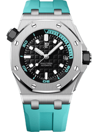 Thumbnail for Audemars Piguet Royal Oak Offshore Diver 42mm Stainless Steel Black Turquoise Dial Fixed Bezel (Ref 15720ST.OO.A355CA.01) - WatchesOff5thWatch