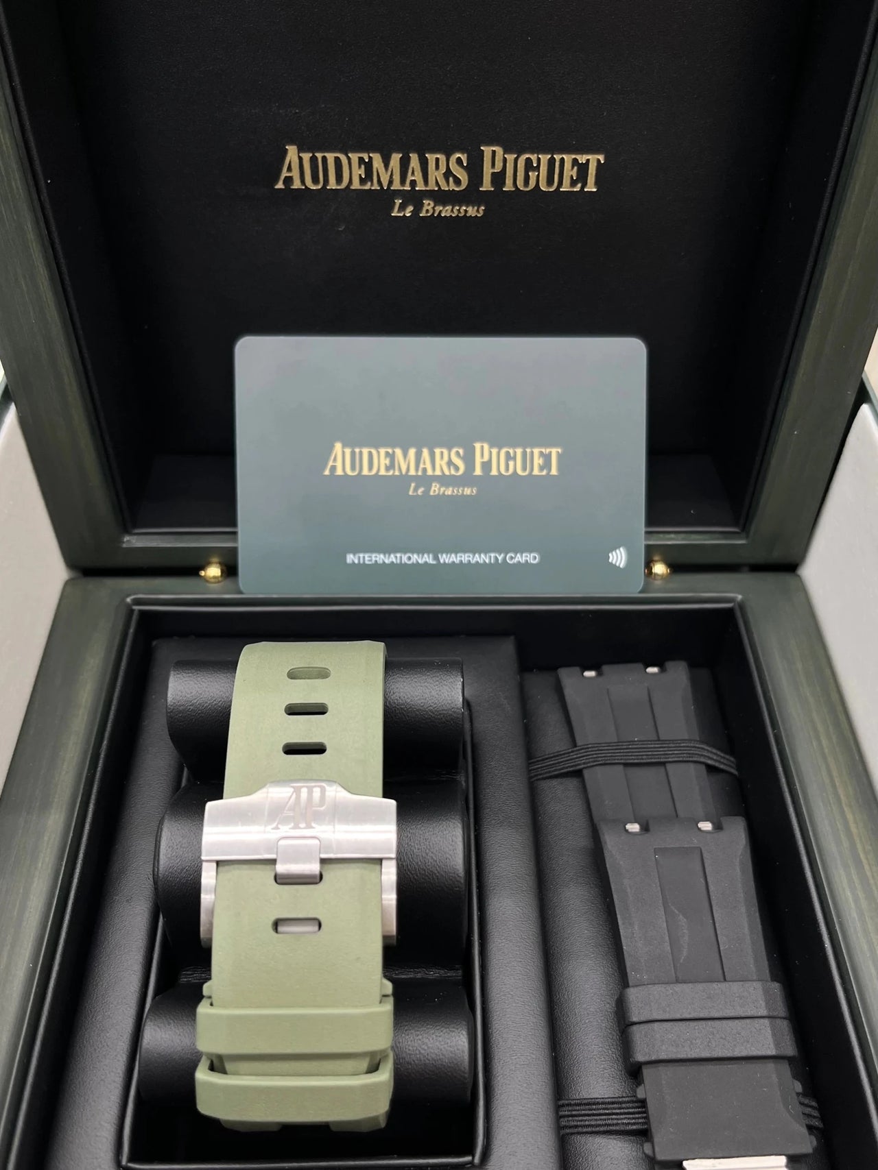 Audemars Piguet Royal Oak Offshore Diver 42mm Stainless Steel Khaki Green Dial Fixed Bezel (Ref 15720ST.OO.A052CA.01) - WatchesOff5thWatch