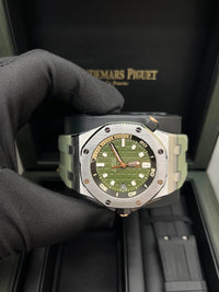 Thumbnail for Audemars Piguet Royal Oak Offshore Diver 42mm Stainless Steel Khaki Green Dial Fixed Bezel (Ref 15720ST.OO.A052CA.01) - WatchesOff5thWatch