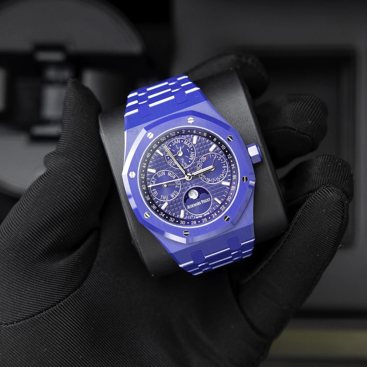 Audemars Piguet Royal Oak Perpetual Calendar Blue Ceramic Ref. 26579CS.OO.1225CS.01 - WatchesOff5thWatch